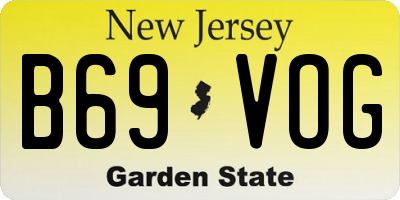 NJ license plate B69VOG
