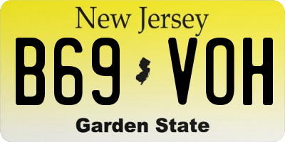 NJ license plate B69VOH