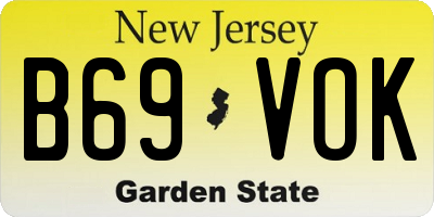 NJ license plate B69VOK