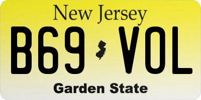 NJ license plate B69VOL