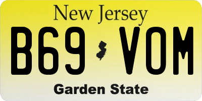 NJ license plate B69VOM