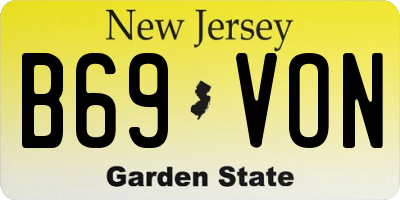 NJ license plate B69VON
