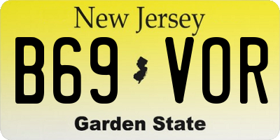 NJ license plate B69VOR