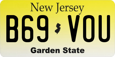 NJ license plate B69VOU