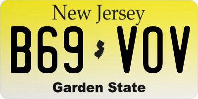 NJ license plate B69VOV