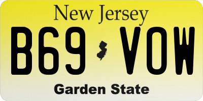 NJ license plate B69VOW