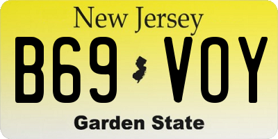 NJ license plate B69VOY