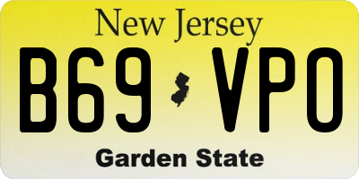 NJ license plate B69VPO
