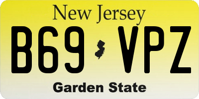 NJ license plate B69VPZ