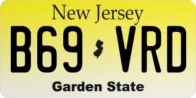 NJ license plate B69VRD