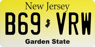 NJ license plate B69VRW