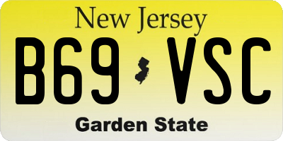 NJ license plate B69VSC