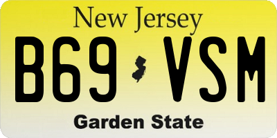 NJ license plate B69VSM