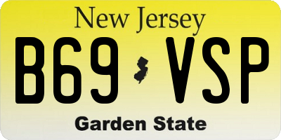 NJ license plate B69VSP