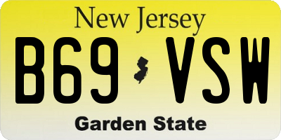 NJ license plate B69VSW
