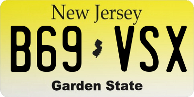 NJ license plate B69VSX