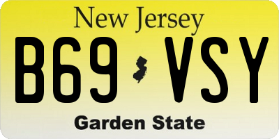 NJ license plate B69VSY