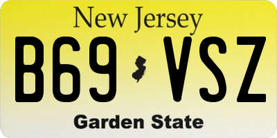 NJ license plate B69VSZ