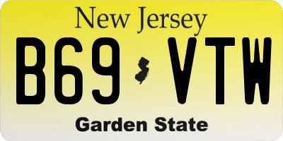 NJ license plate B69VTW