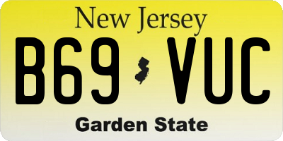 NJ license plate B69VUC