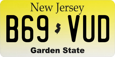 NJ license plate B69VUD