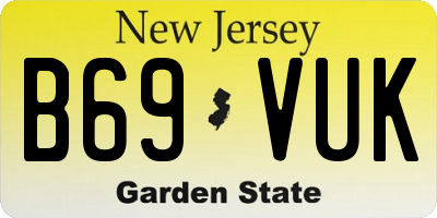 NJ license plate B69VUK