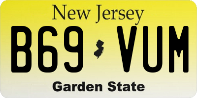 NJ license plate B69VUM