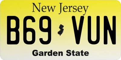 NJ license plate B69VUN