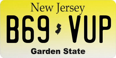 NJ license plate B69VUP