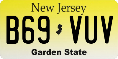 NJ license plate B69VUV