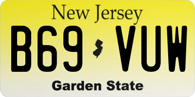 NJ license plate B69VUW