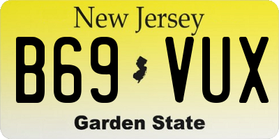 NJ license plate B69VUX