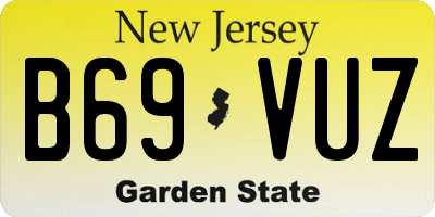 NJ license plate B69VUZ
