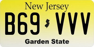 NJ license plate B69VVV