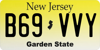 NJ license plate B69VVY