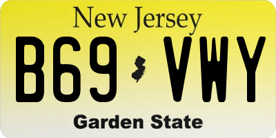 NJ license plate B69VWY