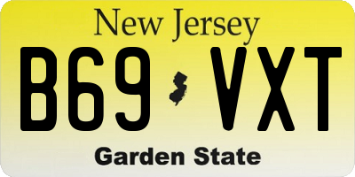 NJ license plate B69VXT