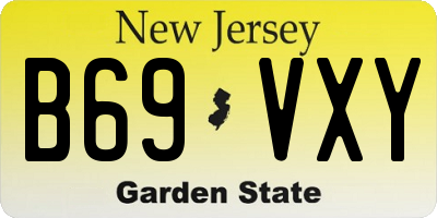 NJ license plate B69VXY