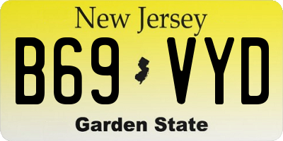 NJ license plate B69VYD