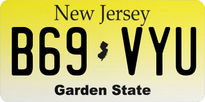NJ license plate B69VYU