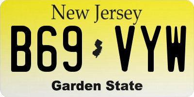 NJ license plate B69VYW
