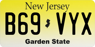 NJ license plate B69VYX