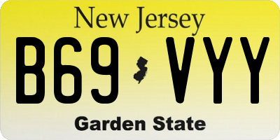 NJ license plate B69VYY