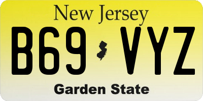 NJ license plate B69VYZ
