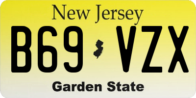 NJ license plate B69VZX