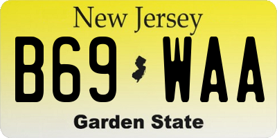 NJ license plate B69WAA