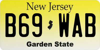NJ license plate B69WAB