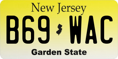 NJ license plate B69WAC