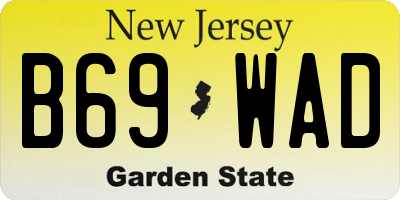 NJ license plate B69WAD