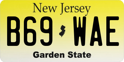 NJ license plate B69WAE